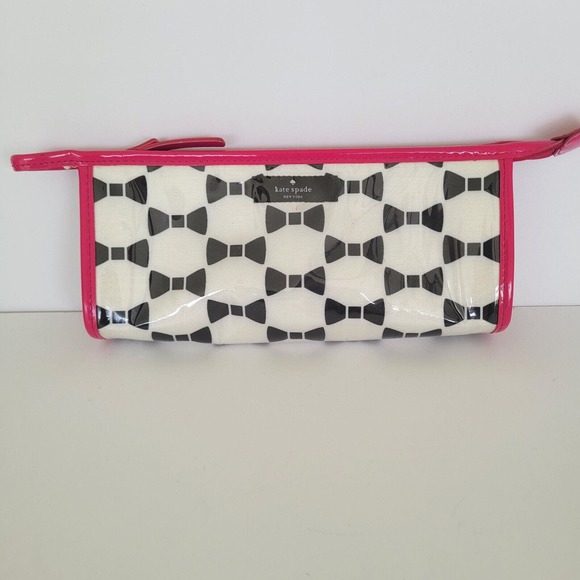 Kate Spade New York Heddy Whitehall Court Bow Toiletry Cosmetic Pencil Bag Case - Picture 1 of 12